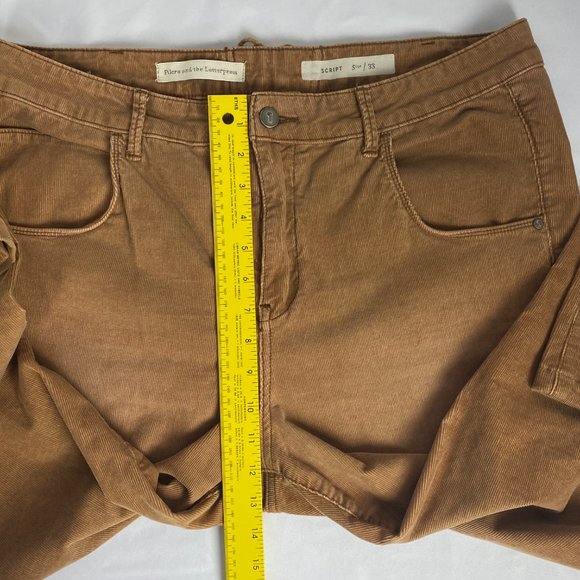 Anthropologie Pilcro Pants Women 35x31* Corduroy Script Lace Up Back Flare‎ Leg - Picture 12 of 14